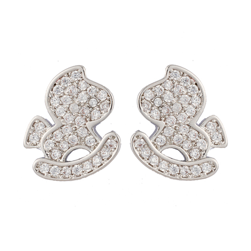 In-stock Little Horse Cz Earrings