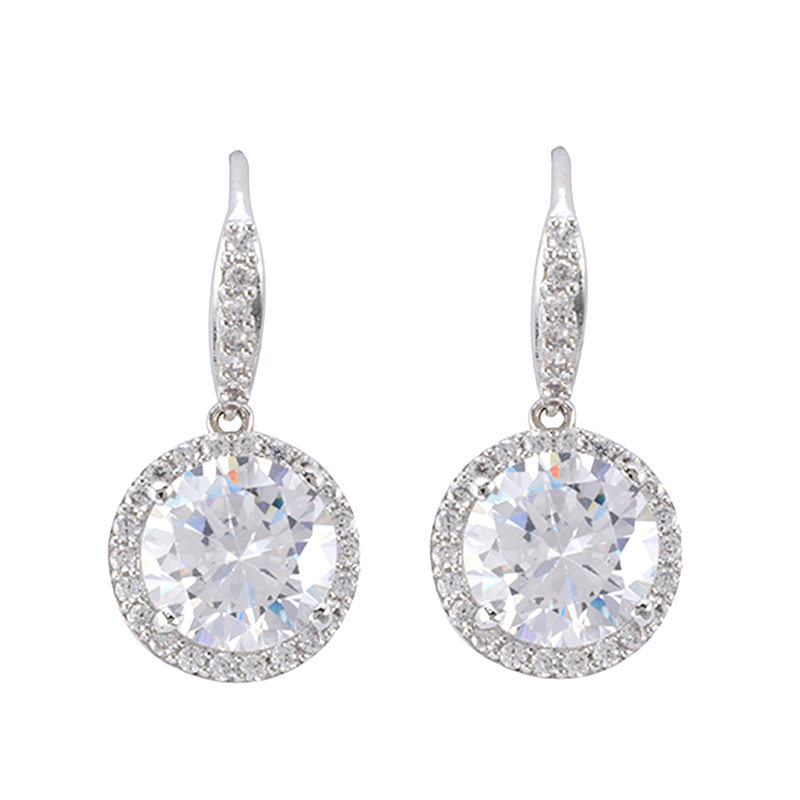 in-stock color cubic zirconia round earring $1.9-$2.3