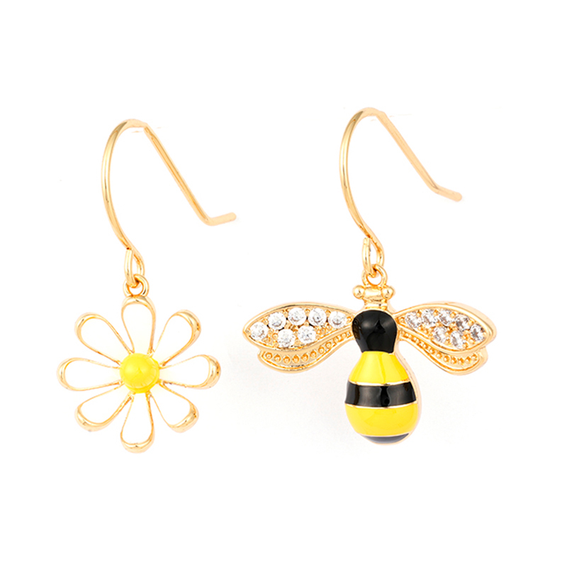 In-stock Honeybee And Flower Multi-color Earrings$1.6~2.1