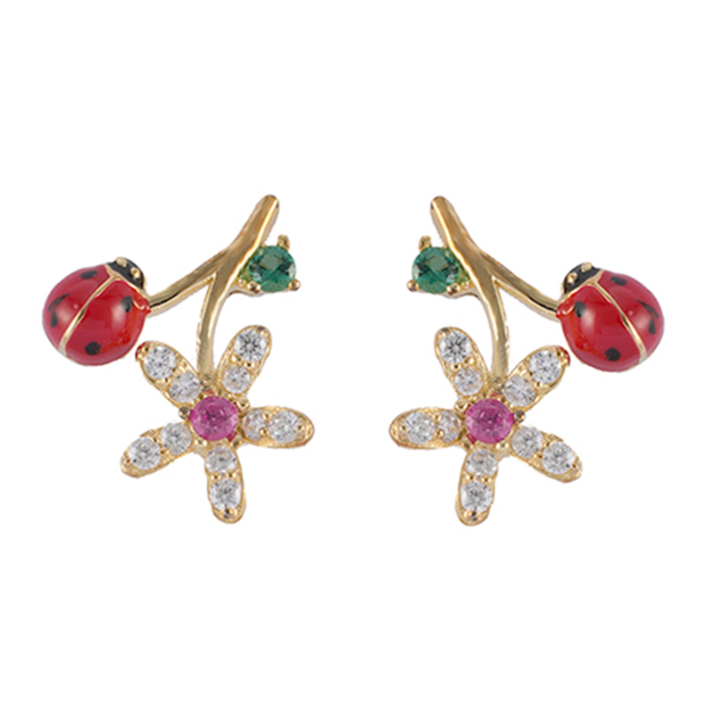 In-stock Ladybugs Multi-color Earrings$0.8~1.3