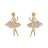 Elegant Girl Stud Earrings Cz Decor