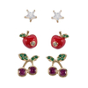 Multi-piece Set Cherry And Apple Earrings$2.33~2.8