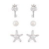 In-stock 3-pair Suits Cz Earrings$2.07~2.5