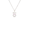 Cubic Zirconia Bear Charm Necklace 2 Colors