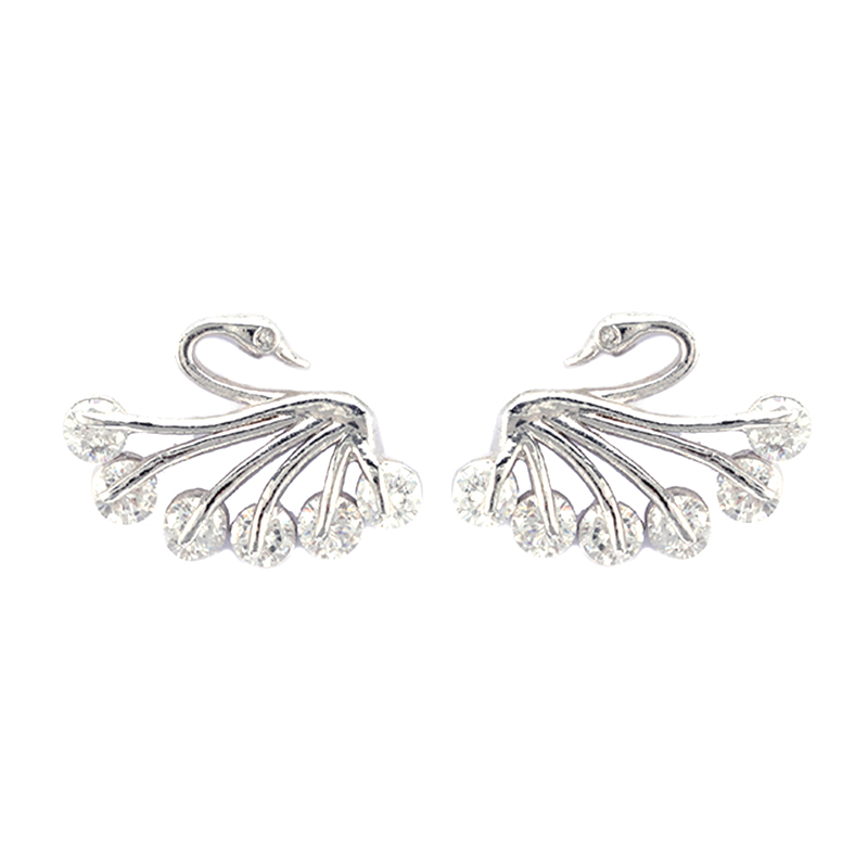 In-stock peacock cubic zirconia earring