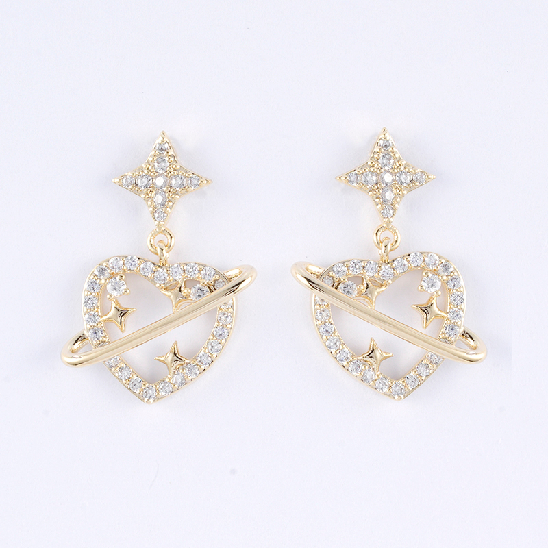 Fashion heart drop cz Earrings   $1.9