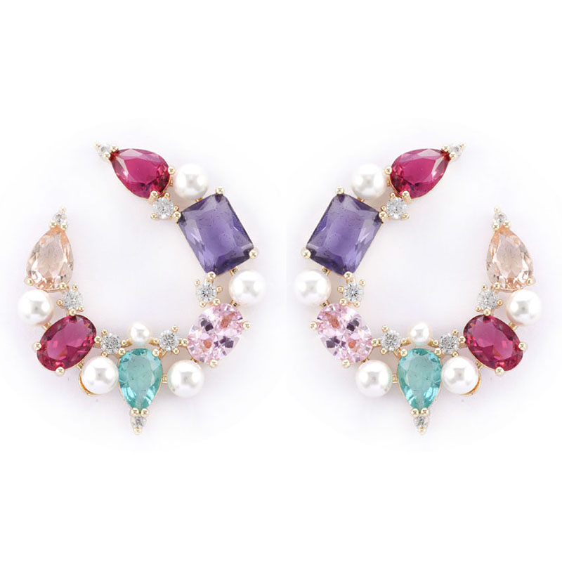 Cz Earrings Multicolour $4.13-4.63