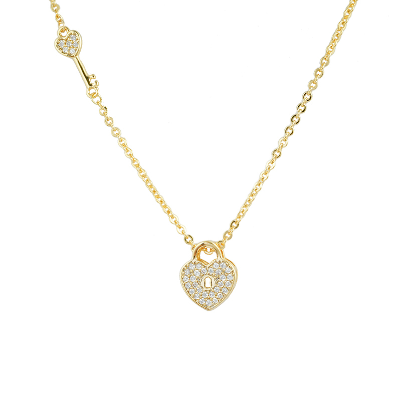 Lock And Key Gold Plated Necklace