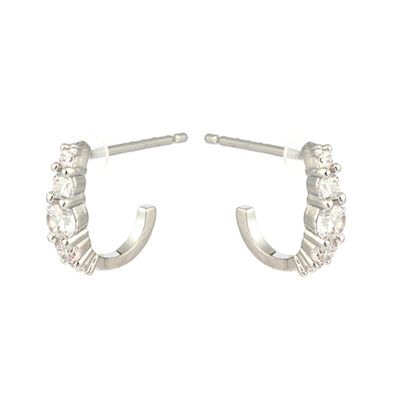 in-stock C shape-2 cubic zirconia earring