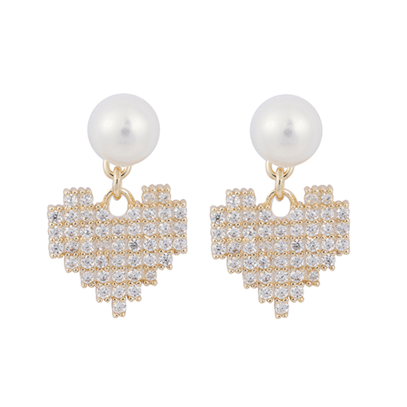 Pearl Earrings Cz Decorated in Stock $1.75-2.25
