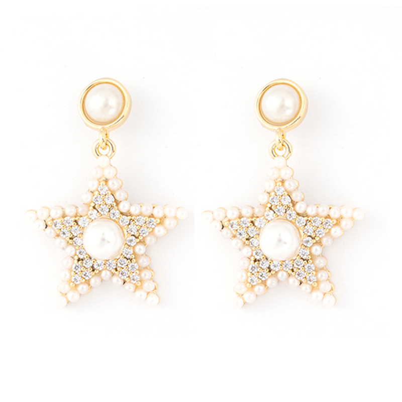 Pearl Decor Star Drop Earrings $2.48-2.96