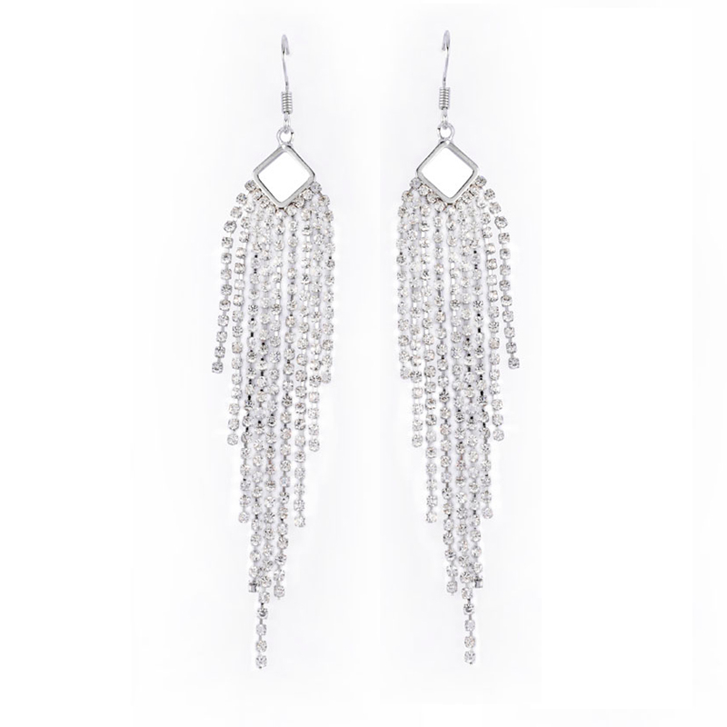 Brass tassel earring with silver color for sales $1.0--$1.2