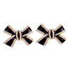 Black Bow Pearl Earrings$0.8~1.3