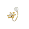 Open-end pearl and CZ Ring 2R02643