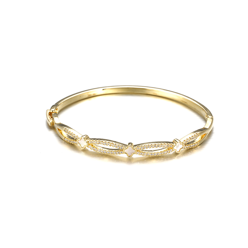 Fashion styles closed Bangle with pink stone $3.5-$4.3