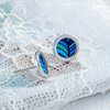 Blue print studs earring jewelry PET020
