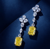 Yellow Square Stone Drop Earrings ETB047
