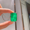 Inset Drill Green Big Pendant Necklace NTB007