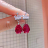 Red Water-drop Imperial Crown Drop Earrings ETB019