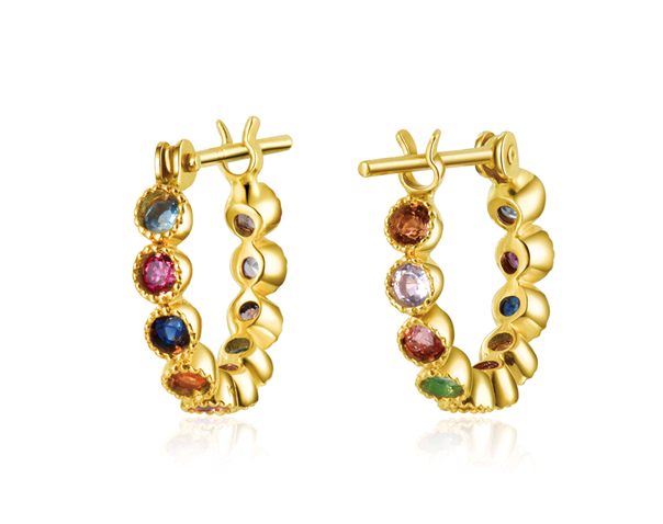 Natural Colored Gems Earrings ETB067