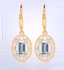 Gemstone Round Pendant Drop Earrings ETB074