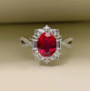 Man-made Red Gemstone Ring RTB014