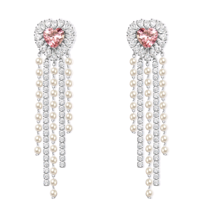 Love Long Tassel Pearl Drill Earrings ETB084