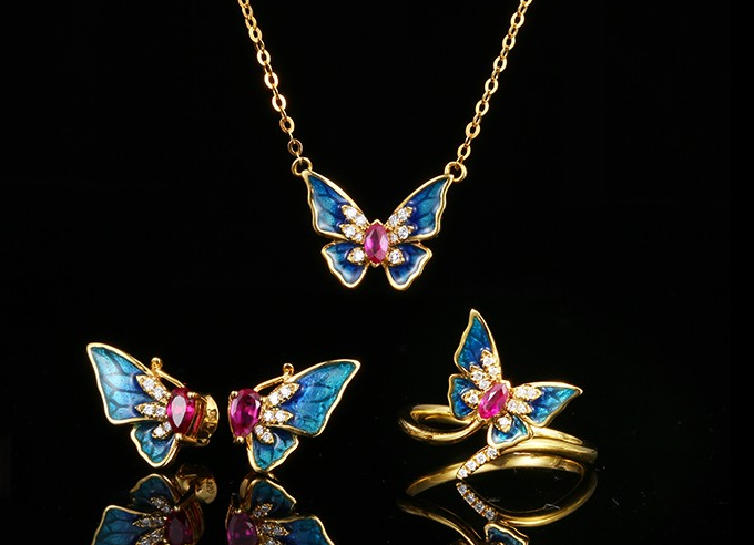 Fashion Butterfly Jewelry Three Piece Set STB025