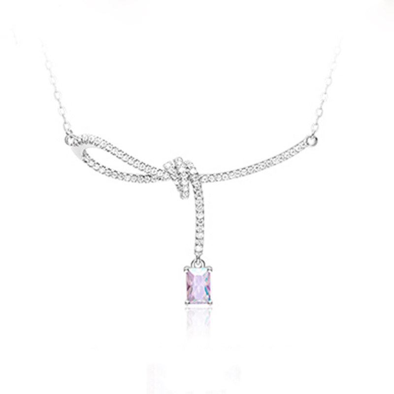 Aurora Ribbon Knot Necklace NTB043