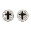 DIY Black Cross Studs in stock E0039-1