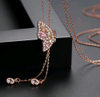 Ruby Pendant Butterfly Inset Drill Long Necklace NTB089