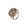 Rhodium And Gold Plated CZ Ring 