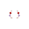 Basic Style Cz Earrings Rose Gold Plated 