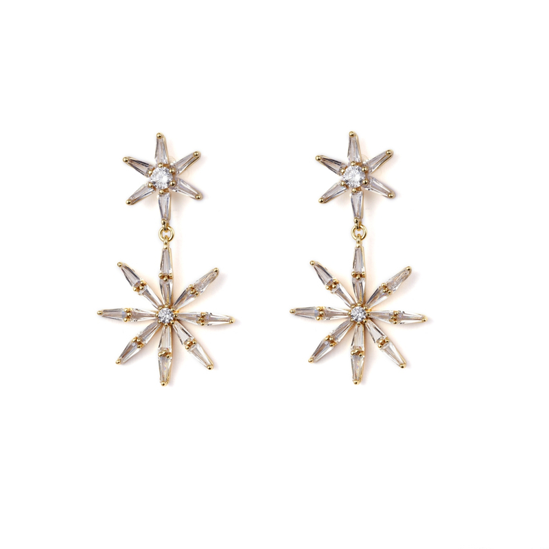 Jewelry Facroty Supply Full Cz Fashion Earrings 14k Gold Plated 
