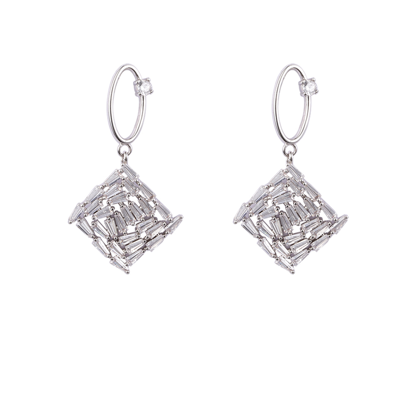 Cubic Zircon Drop Earrings