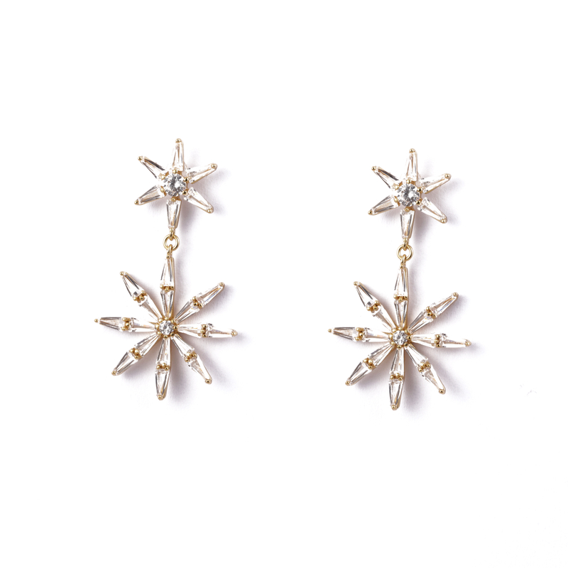 In-stock Flower Cz Earrings 