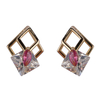 Colored Stone Stud Earrings