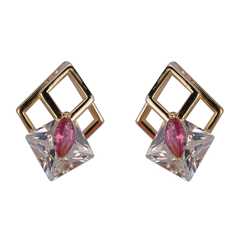 Colored Stone Stud Earrings