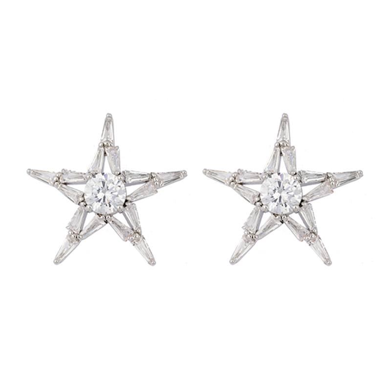 Zirconia Star Earrings