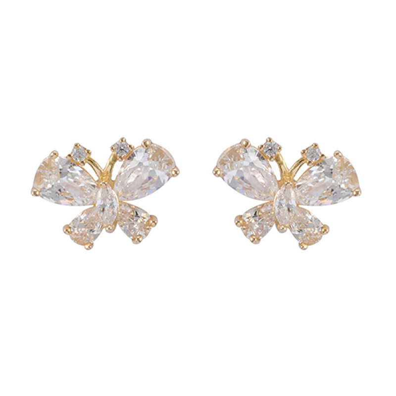 Basic Butterfly Cz Earrings in Stock