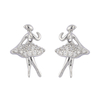 Elegant Girl Stud Earrings Cz Decor