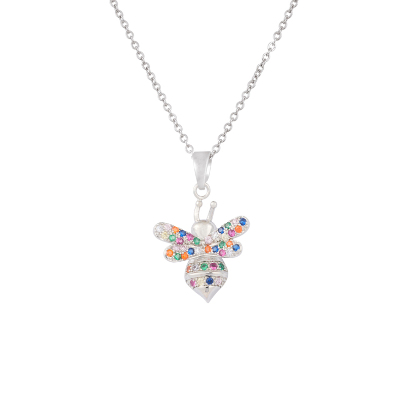 Multicolour Bee Charm Necklace