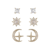 In-stock Multi-piece Sun And Moon Set Cz Earrings$2.07~2.5