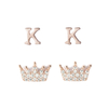 In-stock Letters And Crowns Cz Earrings