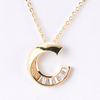 Simple Cz Charm Necklace Gold Plated