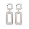 In-stock square +rectangle cubic zirconia earrings $2.2-$2.7