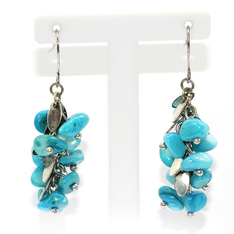 2021 New Vintage Dangle Earrings Bag Lock Turquoise Stone Drop Earrings For Women Party Jewelry