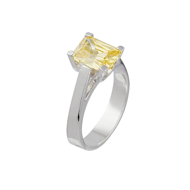 Yellow Glass Crystal Ring