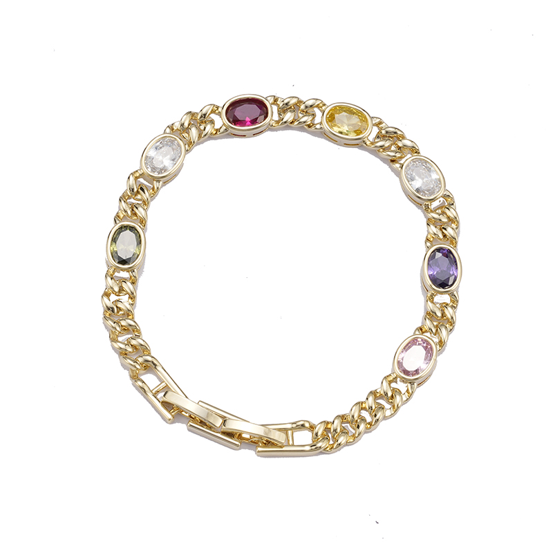 Fashion styles closed bracelet with multiple color stone $4.0-$4.7
