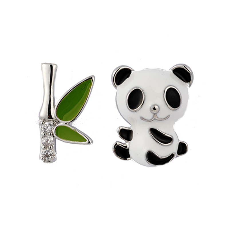 Adorable Pandan And Bamboo Enamel Earrings$1.3~1.8